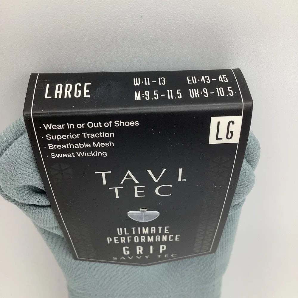 Tavi Tec Savvy Tec Ultimate Performance Grip‎ Socks Mirage Blue Size Large New
